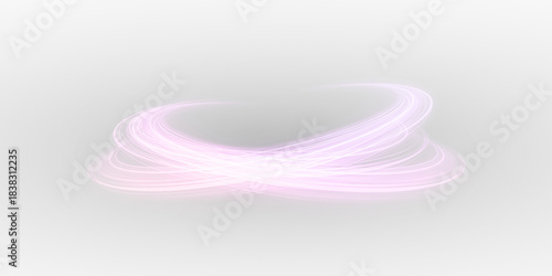 Magic swirling round rings with light spin and glowing neon waves.