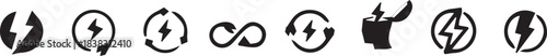 Electricity icons set. Power related icon. green energy icon. vector illustration
