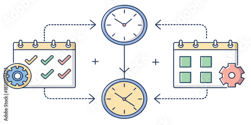 Time Management and Scheduling Concept handmade with