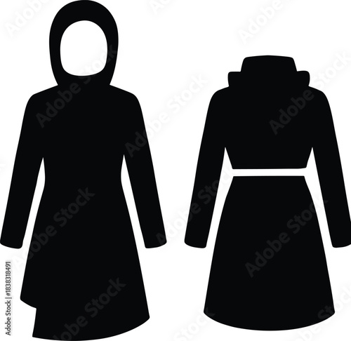 hooded and belted styles with high collar, fashion outerwear vector illustration for clothing design, branding, and retail