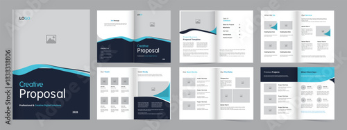 Creative proposal template layout,  Project proposal brochure design