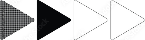 Collection of Four Varied Modern Play Button Icons for User Interface Design Elements