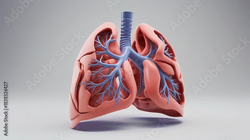 Wallpaper Mural 3D CGI Render of a Human Lung with Trachea Torontodigital.ca