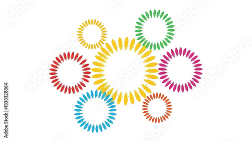 Color Burst Abstract: An eye-catching illustration of a vibrant floral design in a spectrum of vivid hues, radiating energy and capturing attention.