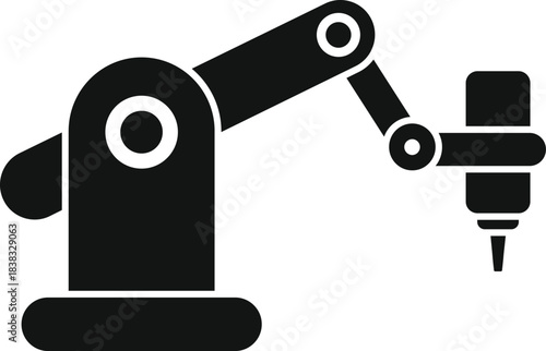 Robotic arm manipulating tools in a manufacturing process, emphasizing automation and precision in industrial environments