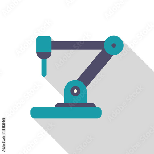Robotic arm designed for industrial automation, performing a task with precision and efficiency, symbolizing modern manufacturing processes