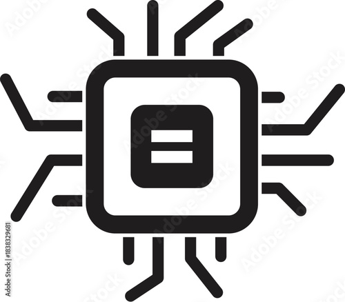 Microchip icon symbolizing advanced computing, circuit boards, and technological progress