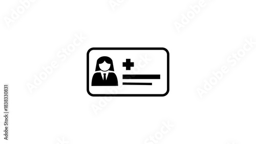 Animated medical card icon for healthcare and patient information. Concept of secure digital healthcare access.