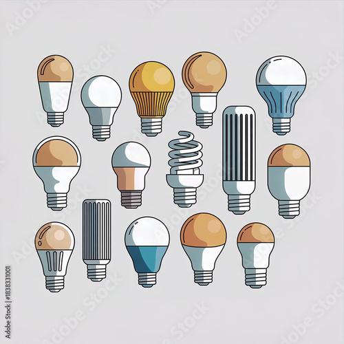 Collection of Various LED and CFL Light Bulbs LED bulb