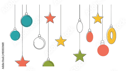 Festive Decorations: An array of colorful hanging decorations create a whimsical and celebratory atmosphere, perfect for evoking feelings of joy, warmth, and togetherness. 