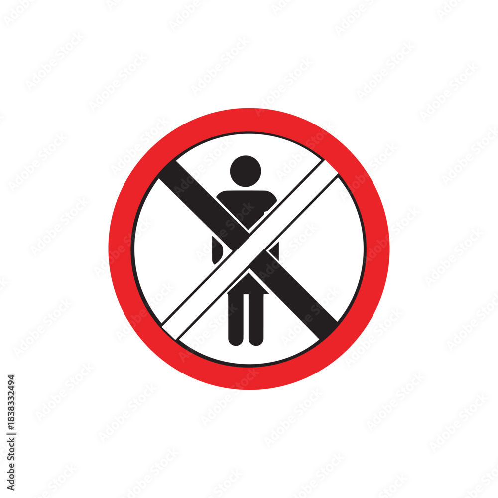 Obraz premium No Crossing or Jaywalking Prohibited Sign. Pedestrian Safety and Restricted Area Symbol.