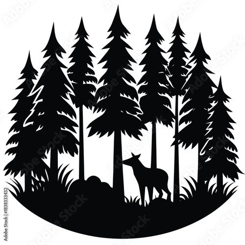 animals in the forest vector style