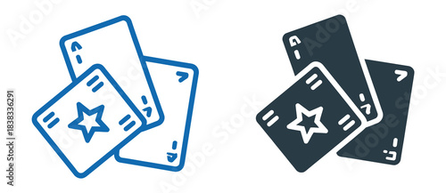 Magic Cards Icon Sheet with Multiple Styles, Vector Graphics of Playing Cards