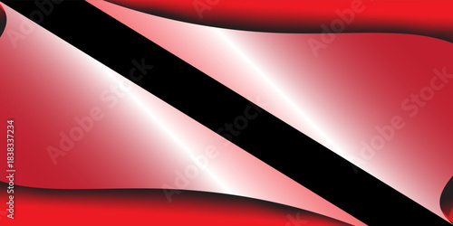 Sticker with loose corners isolated on a black background. Vector red blank paper banner or square folded label. modern