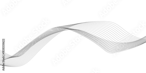 Wavy digital futuristic technology curve ocean lines on transparent background. Thin line wavy abstract vector background. Curve wave seamless pattern. Vector illustration.	
