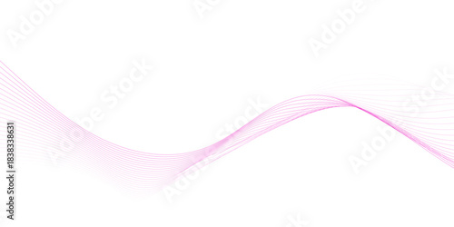 colorful  wave line pattern. Flowing particles wave pattern gradient smooth curve shape isolated on transparent background.	