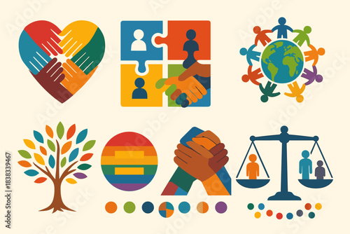 Diversity, Inclusion and Equality Symbol Set