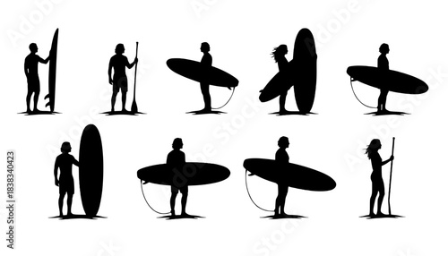 Surfer Beach Resort Silhouette