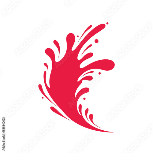 Abstract crimson splash, vibrant color burst evoking fluid motion and energy graphic element
