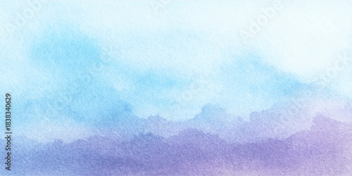 Abstract vintage blue sky watercolor background with clouds, paper texture, and sunlight for a summer nature design. Fluid lavender purple alcohol ink texture. cloud, pattern, weather, landscape, blue