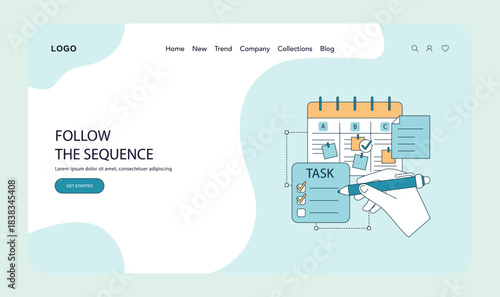Task Planning and Execution Vector Illustration
