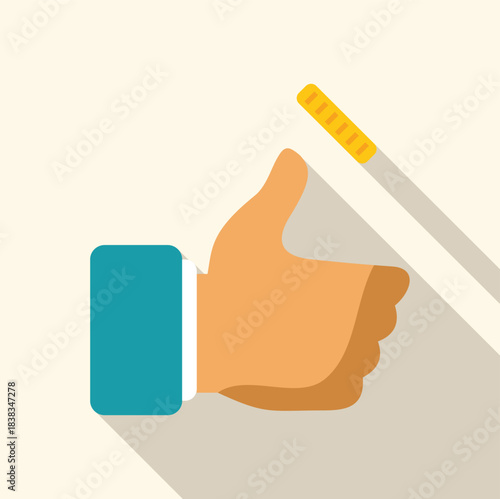 Hand flipping a coin determining choice or chance with long shadow