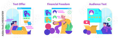 Creative Concepts Illustrated with Laptops and Shopping