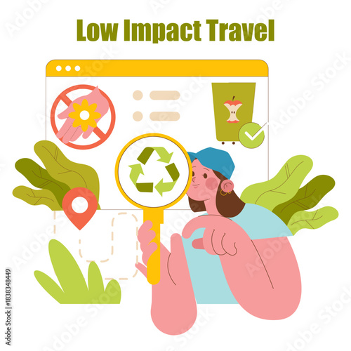 Eco-Friendly Travel Tips Illustrated with Recycle Symbol