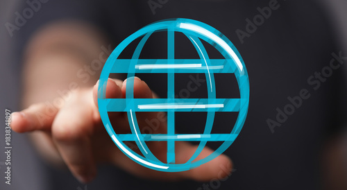 Hand interacts with a digit...