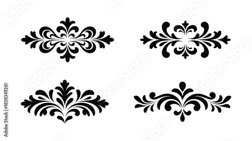 Ornate Black Flourish Decorative Elements