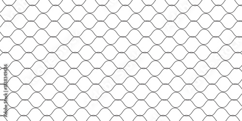 Curved net pattern. Seamless design for sportswear or equipment like soccer goals, volleyball nets, basketball hoops, hockey nets, and athletic gear