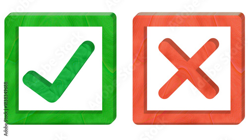 Checkmark cross transparent background, checkbox, green check and red cross mark, yes and no, tick mark 