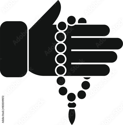 Hand holding a spiritual prayer rosary, representing faith and contemplation