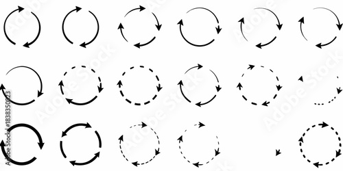 Circular arrows demonstrating rotational movement and cyclical processes in a diagram