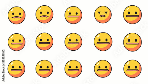 Collection of diverse emoji faces expressing various emotions and reactions against a clean white background.