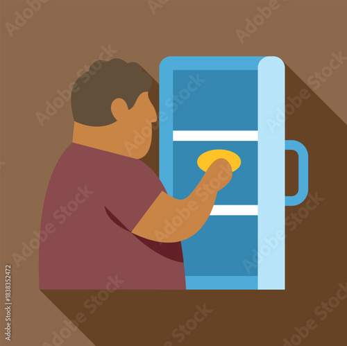 Man paying money into a vending machine using a coin