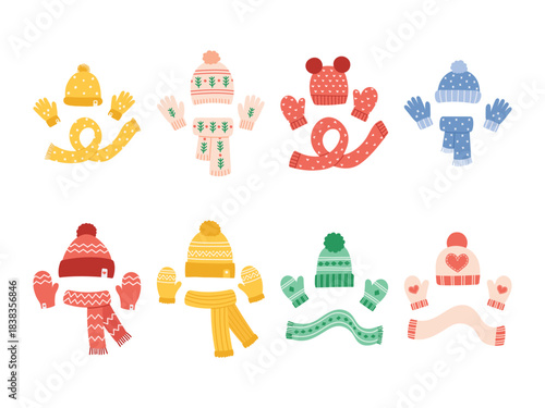 Festive Christmas Winter Wear Collection | Colorful Hats, Gloves, and Scarves