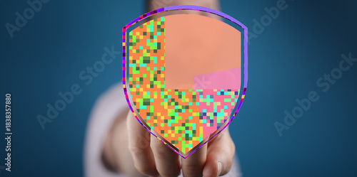 An abstract colorful shield...