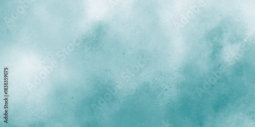 Abstract watercolor painted sky with white fluffy clouds on a blurry blue sky for design. White cloud and blue sky background with copy space. Nature background. Digital paint.