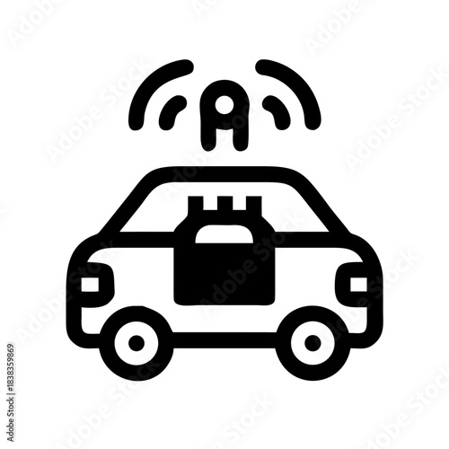 AI Vehicle Autonomous Smart Mobility Transport Technology icon set