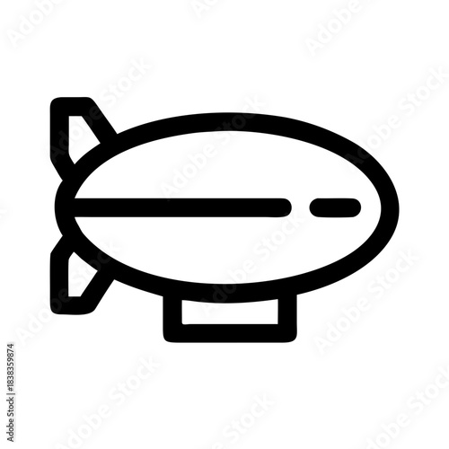 Airship Dirigible Blimp Aerial Transport Futuristic Aviation icon set