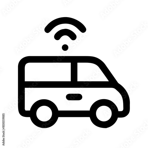 Autonomous Vehicle SelfDriving Mobility AI Smart Transport icon set