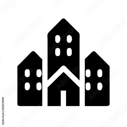 Building Cluster Smart Architecture Infrastructure Urban Network icon set