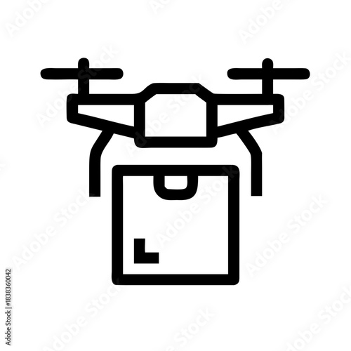 Drone Delivery Aerial Logistics Autonomous Transport Smart icon set