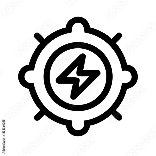 Energy Core Power Reactor System Technology Grid icon set