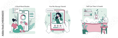 Wellness Routine and Relaxation Vector Set