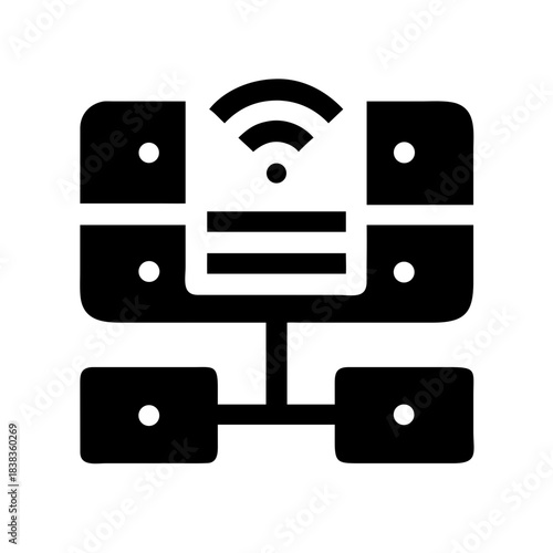 Smart Cluster IoT Network Data Connectivity Platform icon set