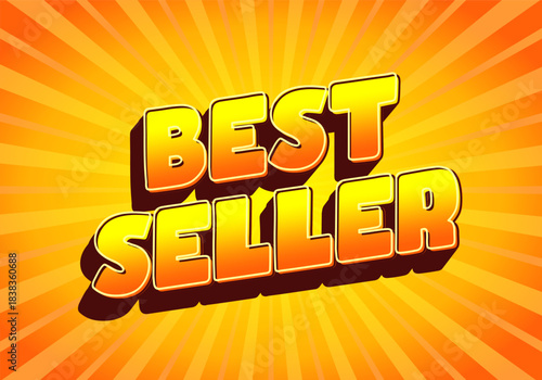 A vibrant graphic featuring the text Best Seller in bold, stylized font against a sunburst backgroun