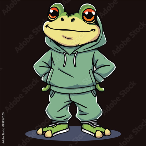 funny streetwear frog character