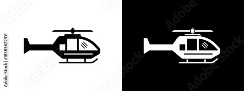 helicopter icon vector illustration. helicopter icon in black style.